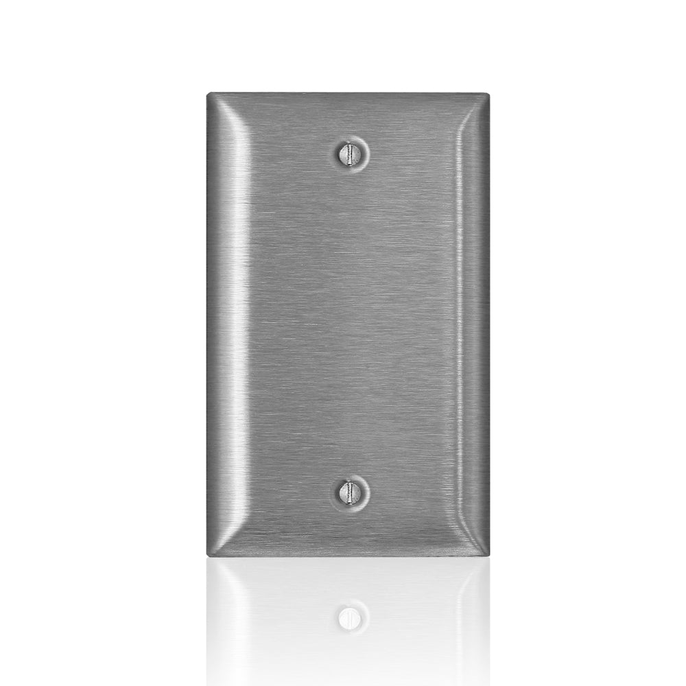 Leviton SS13-40 | 1-Gang Non-Magnetic Stainless Steel Blank Wallplate, Standard Size C-Series