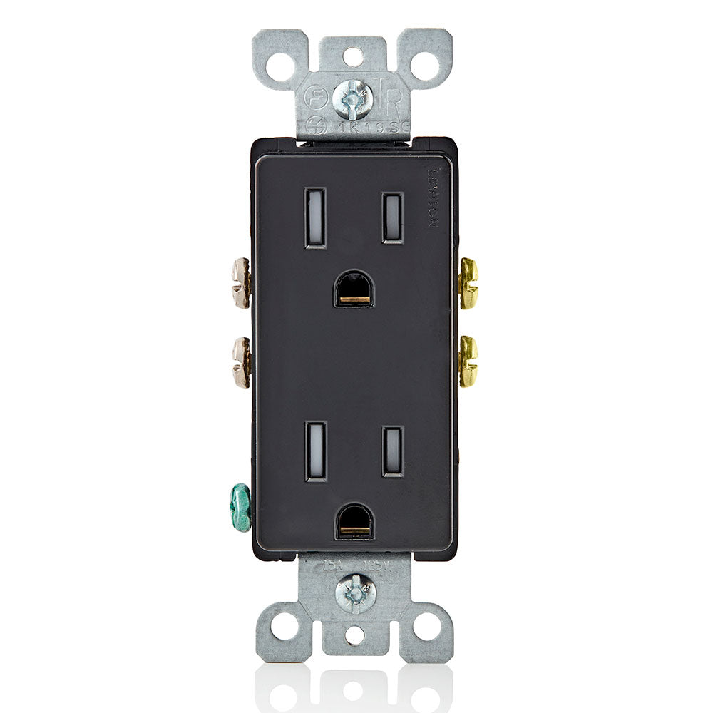 Leviton T5325-E | 15 Amp Decora Tamper-Resistant Duplex Outlet