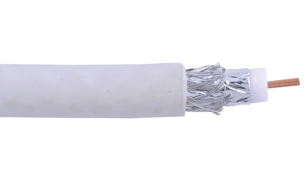 Liberty AV RG6-CM-WHT | 1000' White RG6 CCS Dual Shielded Coaxial Cable Swept to 3.0 GHz Reel