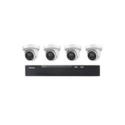 Liberty Security L3NVR4KIT4C | 4 Channel AI NVR KIT with Built-in 2TB Storage with 4x 4MP, 2.8MM 100’ IR, True WDR Turret Cameras