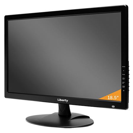 Liberty Security LSM18 | LED Security Monitor, 18.5”, 16:9 Aspect Ratio, 1366x768 Max res. (1080p upscale), 2xHDMI, VGA, BNC inputs