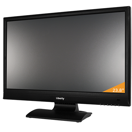 Liberty Security LSM24R | LED Security Monitor, 23.6”, 16:9 Aspect Ratio, 1080p Max res, 2xHDMI, VGA, BNC inputs, IR Remote