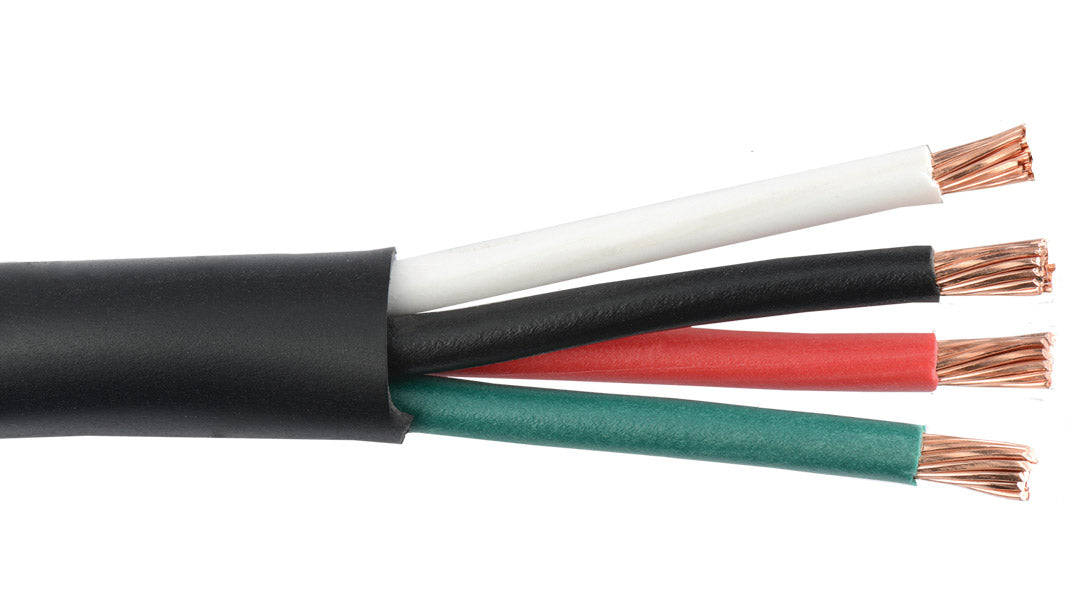 Liberty AV 12-4C-BLK | Black Commercial Grade General Purpose 12 AWG 4-Conductor Cable Reel