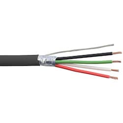 Liberty AV 22-4C-PSH-BLK | Black Commercial Grade General Purpose 22 AWG 4-Conductor Plenum Shielded Cable Reel