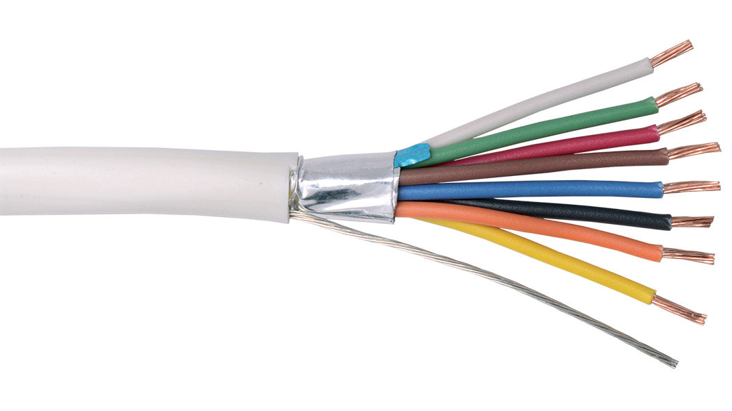 Liberty AV 22-8C-PSH-WHT | White Commercial Grade General Purpose 22 AWG 8-Conductor Plenum Shielded Cable Reel