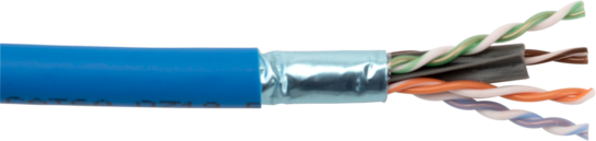 Liberty AV 24-4P-P-L6ANS-BLU | Blue Category 6A Non-Continuity Shield (NCS) U/UTP Plenum Reel