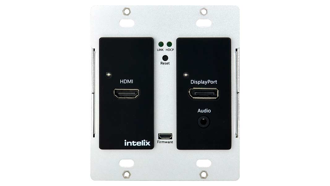 Liberty AV AS-1H1DP-WP-B | HDMI/DisplayPort Auto-Switching Wallplate with HDBaseT Output