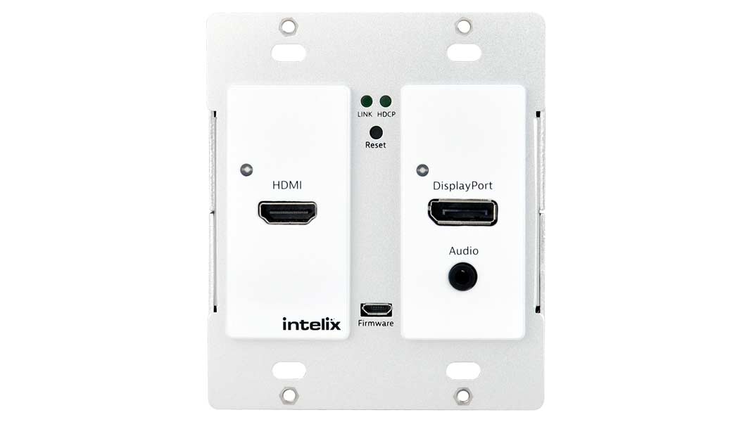 Liberty AV AS-1H1DP-WP-W | HDMI/DisplayPort Auto-Switching Wallplate with HDBaseT Output