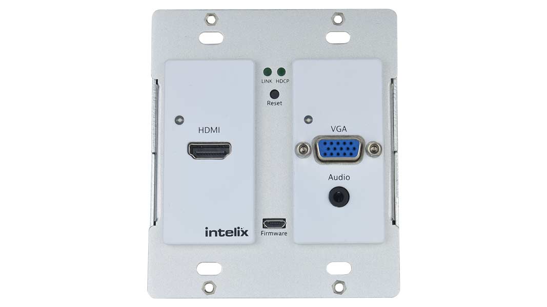 Liberty AV AS-1H1V-WP-W | Intelix HDMI/VGA Auto-Switching Wallplate with VGA Scaling & HDBaseT Output