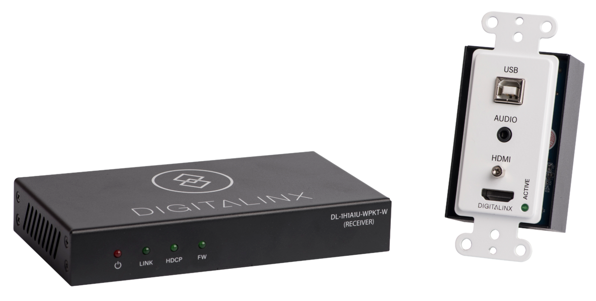 Liberty AV DL-1H1A1U-WPKT-W | DigitaLinx HDMI HDBaseT Wall Plate Extension Set with USB