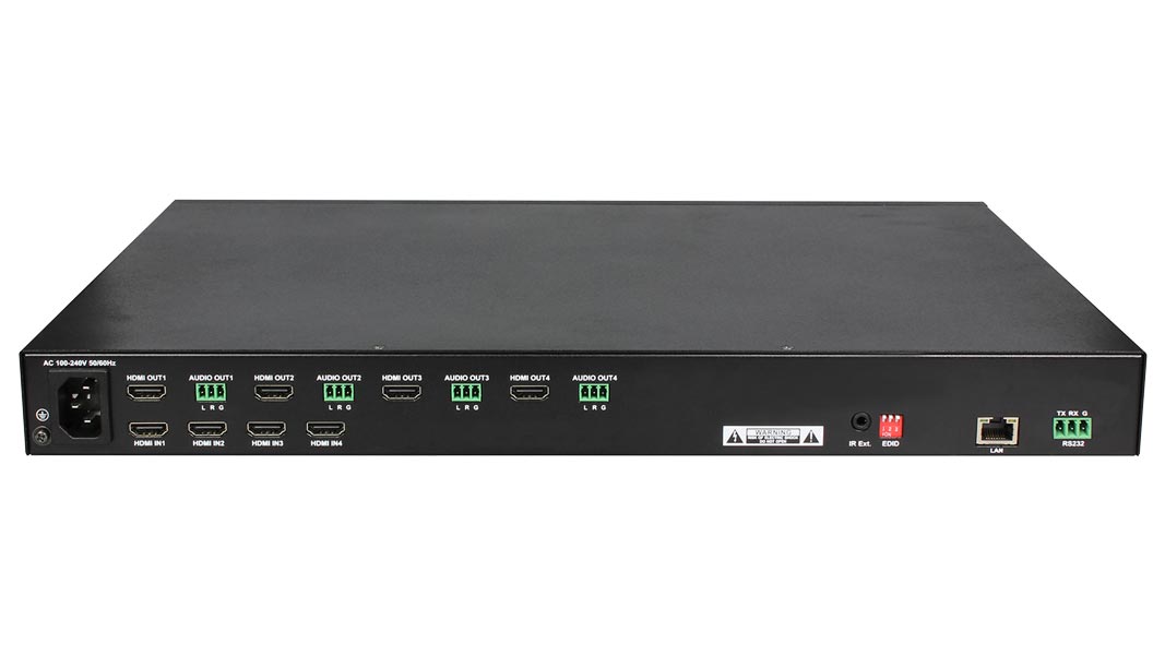 Liberty AV DL-HDM44-FS | DigitaLinx 4x4 4K HDMI Matrix Switcher withFast Switching & 4K Scaling