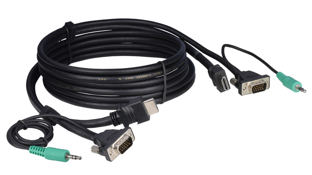 Liberty AV E-HDVAM-M-10 | 10" Tabletop HDMI, VGA and Audio hybrid cables