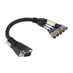 Liberty AV E-VGAM-5BNCF-6 | 6" Premium Molded VGA male to 5 BNC female cable