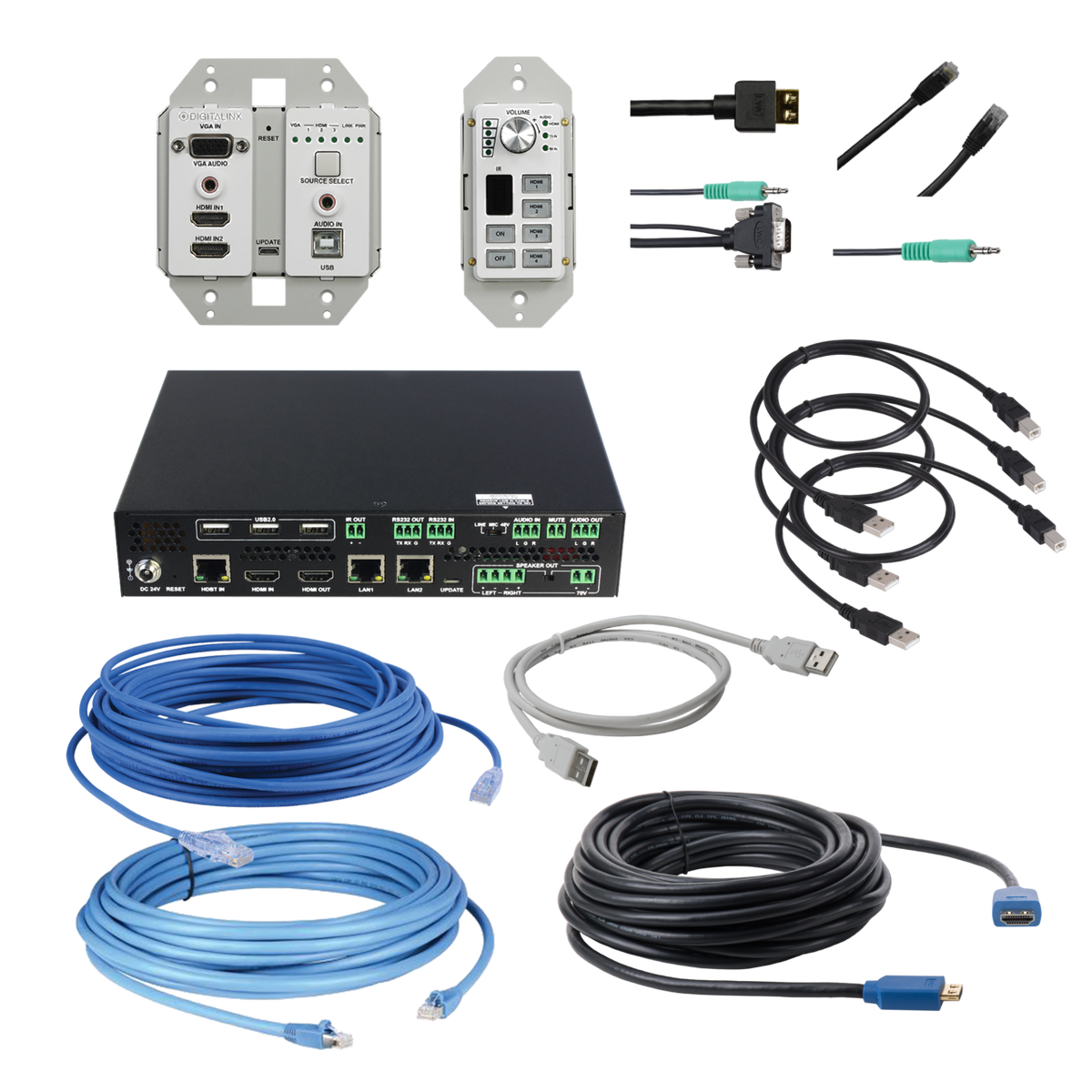 Liberty AV EDU-3HVUAC-4K-075 | 75" Digitalinx “ARK” Series Three Piece HDMI (3x), VGA, & USB Room Kit