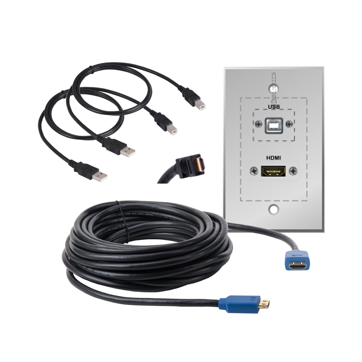 Liberty AV EDU-HU-050 | 50" HDMI & USB Passive Wall Plate and Connectivity Kit