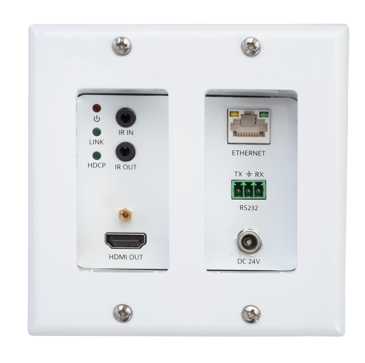 Liberty AV INT-HDX100-RXWP | Intelix HDMI HDBaseT Recessed Face Wall Plate Receiver