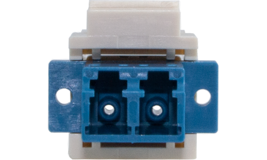 Liberty AV ISKM-SMDLC-WH | Fiber optic keystone adapter -- duplex LC to LC -- OS2