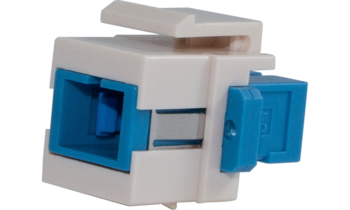 Liberty AV ISKM-SMSSC-WH | Fiber optic keystone adapter -- simplex SC to SC -- OS2