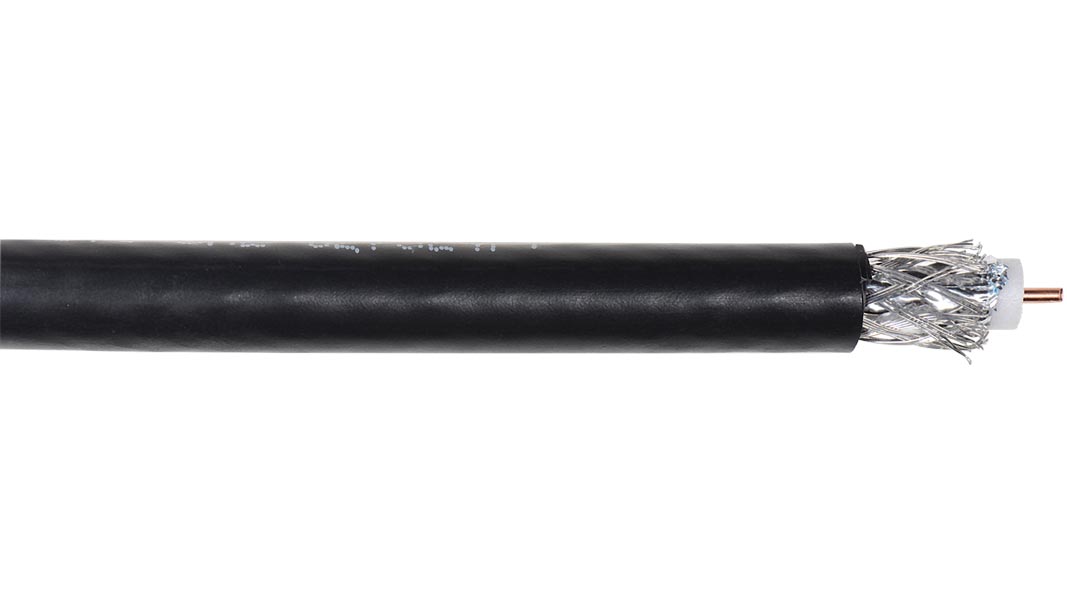 Liberty AV RG6-CM-BLK | Black RG6 CCS Dual Shielded Coaxial Cable Swept to 3.0 GHz Reel