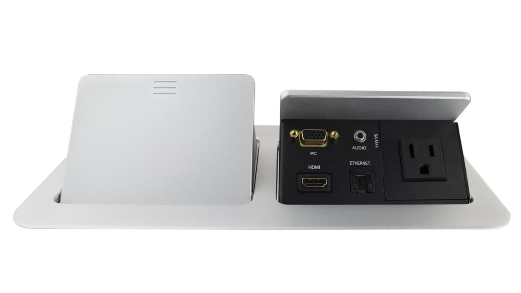 Liberty AV TDPB-2V1AD-A | Square Dual Table Box with HDMI, VGA, Audio, Lan and Power