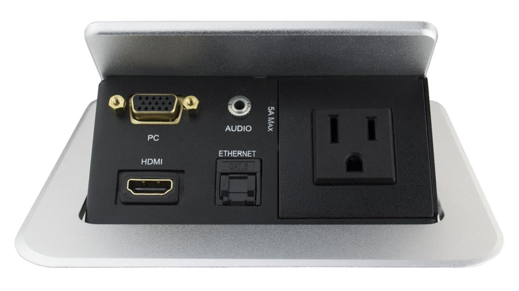Liberty AV TSPB-2V1AD-A | Square Table Box with HDMI, VGA, Audio, Lan and Power