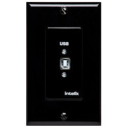 Liberty AV USB-WP-H-B | Full-Speed USB Extender Wall Plate Black - Host Side