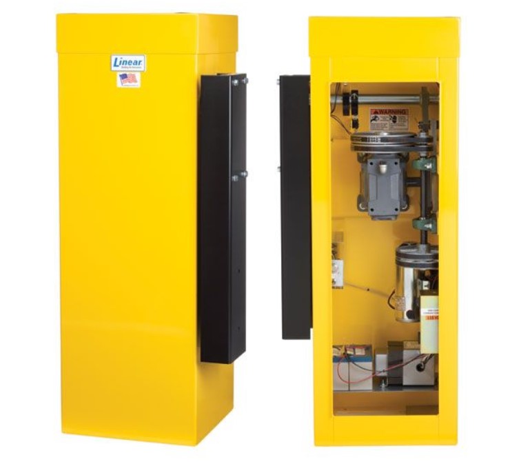 Linear BGUS-18-211-YS | Barrier Gate Operator, Galvanized Steel Cabinet, Yellow
