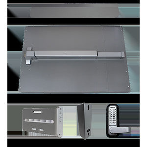LockeyUSA PS61B | Panic Shield Security Kit, Satin Chrome, Grade 1, 33 in. Rail