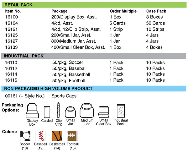 Lucky Line Products 16112 | Key Identifier Cap, Baseball, 1" Length x 3/4" Width, Vinyl, for Sports Enthusiast, 50 each per Pack
