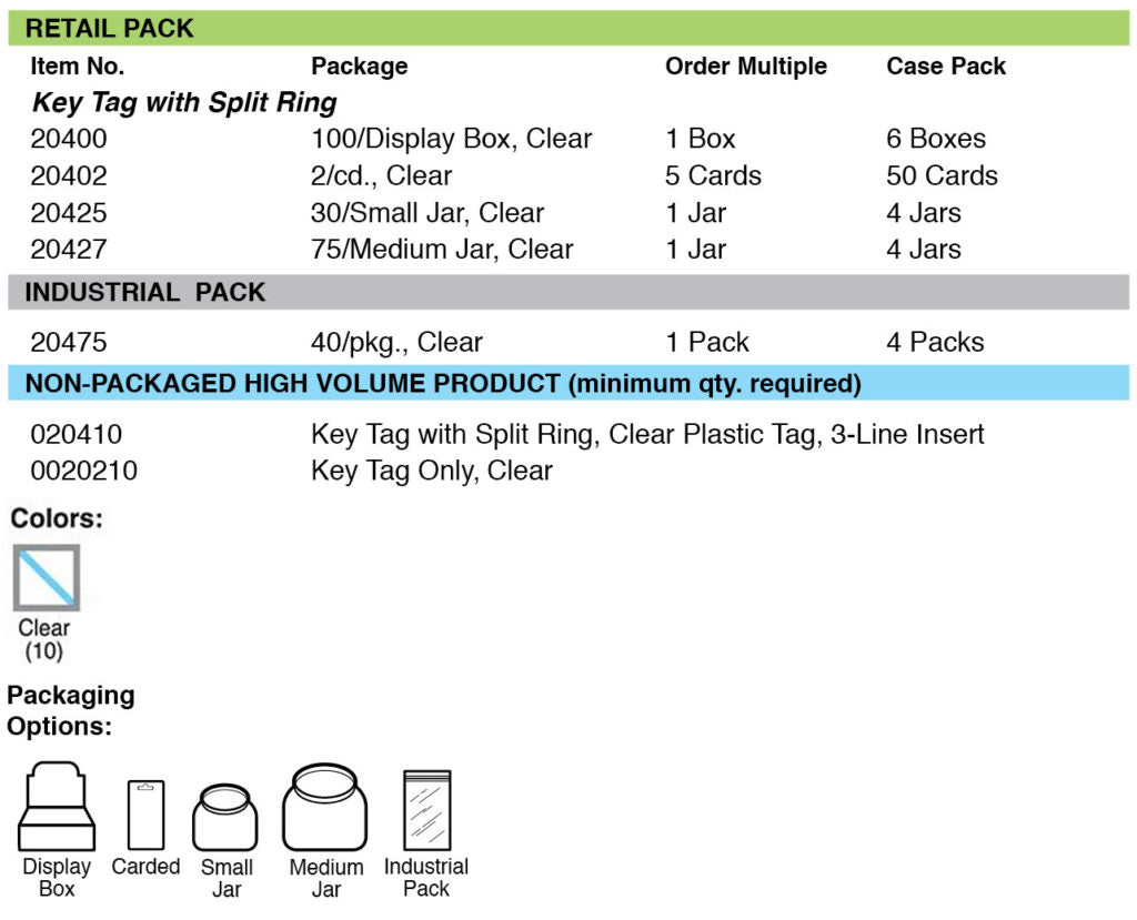 Lucky Line Products 20427 | Extra Strength Split Ring Clear 75/Jar