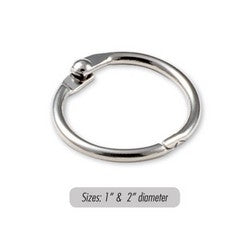 Lucky Line Products 24300 | Key Binder Ring, 1" Diameter, 1/8" Diameter Thick Steel, Nickel Plated, 50 each per Display Box