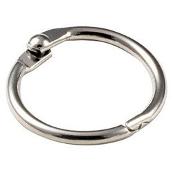 Lucky Line Products 24302 | Key Binder Ring, 1" Diameter, 1/8" Diameter Thick Steel, Nickel Plated, 2 each per Card