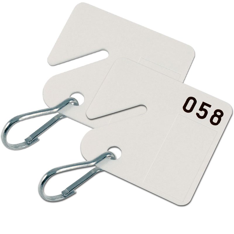 Lucky Line Products 2596001 | 1-1/2" Square Slotted With Hook Numbered 1-60 White