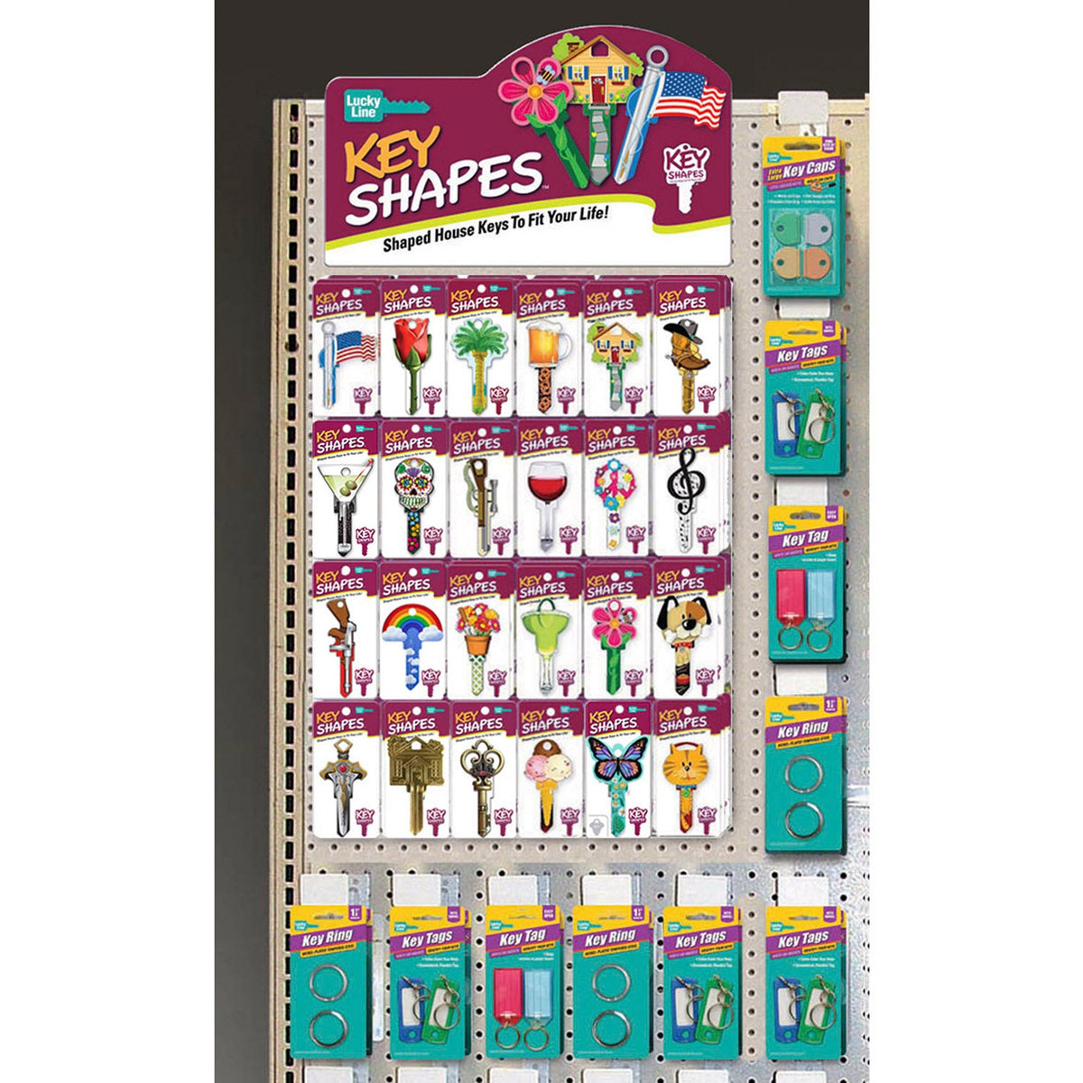 Lucky Line Products 34006 | Key Panel Wall Display, 2-Panel, 12" Width x 12" Height, for Slatwall or Pegboard, 240 Piece per Pack