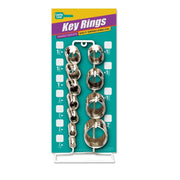 Lucky Line Products 36500 | Split Key Ring Counter Display, 365-Piece, 6" Width x 6" Depth x 13" Height, Tempered Steel, Nickel Plated