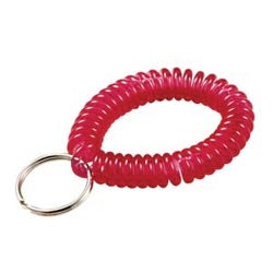 Lucky Line Products 41006 | Key Wrist Coil, 2" Diameter, Neon with 7/8" Nickel Plated Tempered Steel Split Ring, 1 each per Card