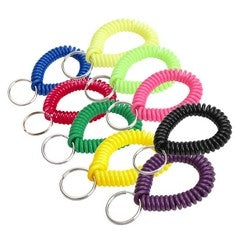 Lucky Line Products 41075 | Key Wrist Coil, 2" Diameter with 7/8" Nickel Plated Tempered Steel Split Ring, 25 each per Pack