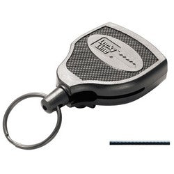 Lucky Line Products 43651 | Key Reel, Clip-On, 2-1/4" Width x 2-1/2" Height, Heavy Duty Polycarbonate, Textured Black with 48" Retractable Pull Kevlar Cord, 1 each per Card