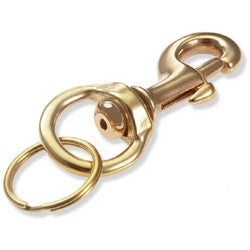 Lucky Line Products 44801 | Bolt Snap, Heavy Duty, 3-1/4" Length, Zinc, Nickel Plated with 1" Solid Brass Split Ring, 1 each per Card