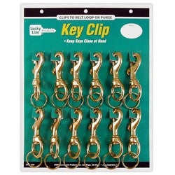 Lucky Line Products 44812 | Bolt Snap, Heavy Duty, 3-1/4" Length, Zinc, Nickel Plated with 1" Solid Brass Split Ring, 12 each per Card