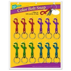 Lucky Line Products 45512 | Bolt Snap, 3-1/8" Length, Zinc, Nickel Plated with 7/8" Split Key Ring, 12 each per Card