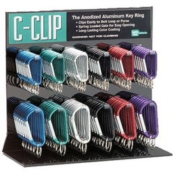 Lucky Line Products 46000 | C-Clip Counter Display with 126 Anodized Carabiner Style Key Ring