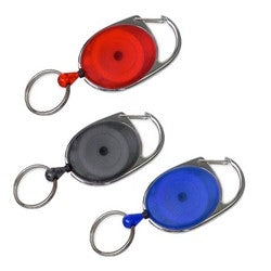 Lucky Line Products 64025 | Oval Retractor Key, 2-3/4" Length x 1-1/2" Width with 7/8" Split Key Ring and Nylon Cord, 24 each per Small Jar
