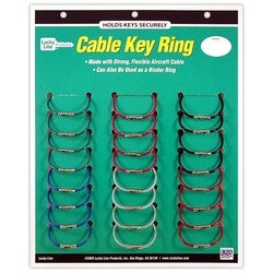 Lucky Line Products 71124 | Flex-O-Loc Nylon-Coated Cable Ring, Assorted Colors