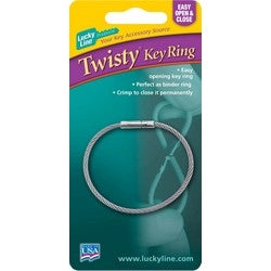 Lucky Line Products 85101 | Cable Key Ring, Twist, 4-3/4" Length, Monofilament, Black, for Crimper, 1 each per Card