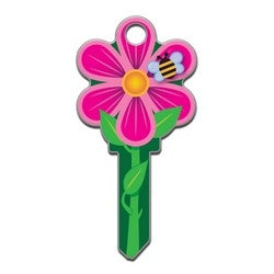 Lucky Line Products B106S | House Key, Schlage, Flower, Brass, Enamel Coating, 1 each per Card