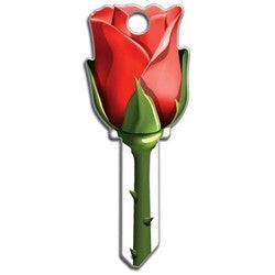 Lucky Line Products B107K | House Key, Kwikset, Rose, Brass, Enamel Coating, 1 each per Card