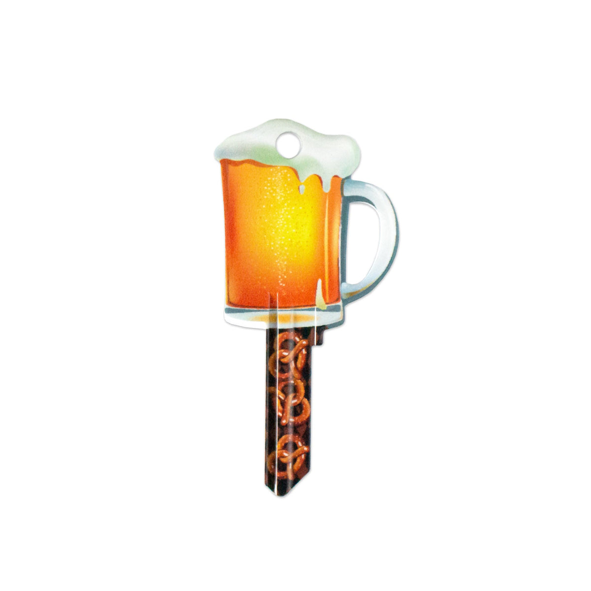 Lucky Line Products B110W | House Key, Weiser, Beer Mug, Brass, Enamel Coating, 1 each per Card