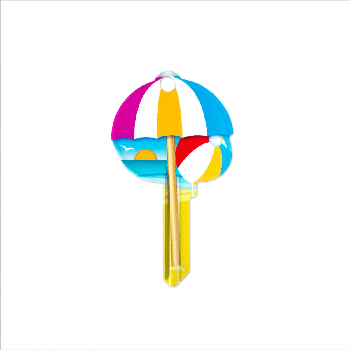Lucky Line Products B113W | House Key, Weiser, Beach, Brass, Enamel Coating, 1 each per Card