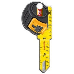 Lucky Line Products B126K | House Key, Kwikset, Tape Measure, Brass, Enamel Coating, 1 each per Card